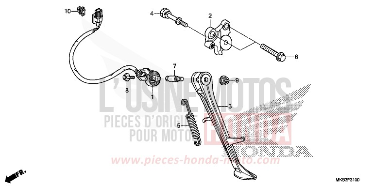 STAENDER von CBR1000RR „Fireblade“ VIBRANT ORANGE (YR250X) von 2016